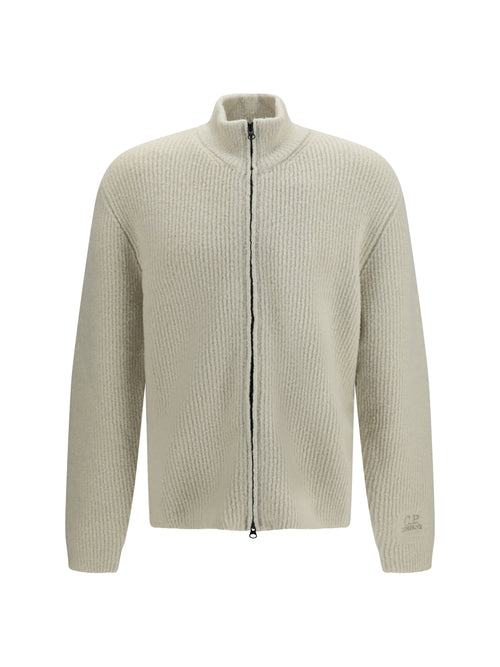 C.P. Company Felted bouclé yarn Cardigan - Silver Birch