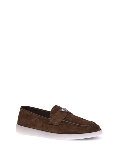 Prada Suede Loafers - Cacao