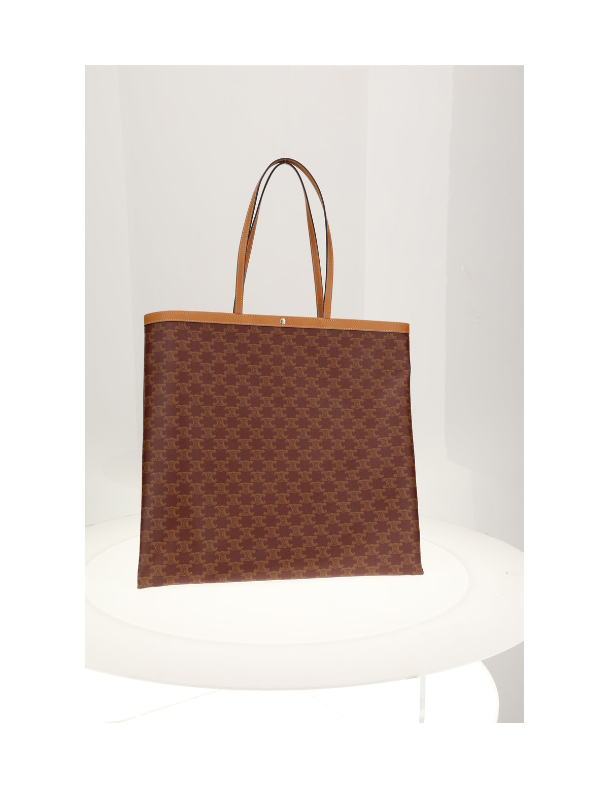 Celine LARGE FLAT SHOPPER - Burgundy/Tan