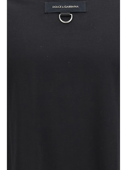 DOLCE & GABBANA Round neck short sleeve T-shirt with D-ring detail