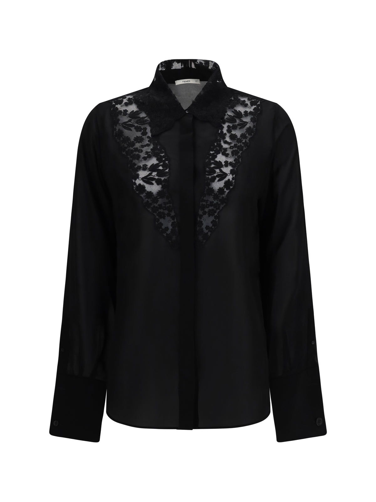 Fendi Georgette Shirt - Black
