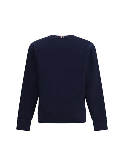 Thom Browne Colorblock Crewneck Sweatshirt with 4-bar detail - White /Navy