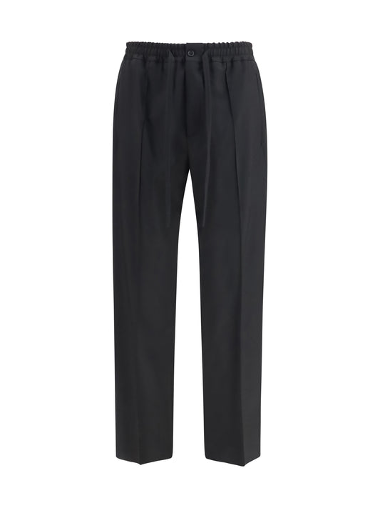 Valentino VLogo embroidered cotton gabardine Pants - Black