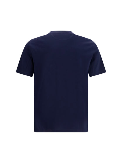 Brunello Cucinelli Cotton printed T-shirt - Cobalto+Grigio Medio+174