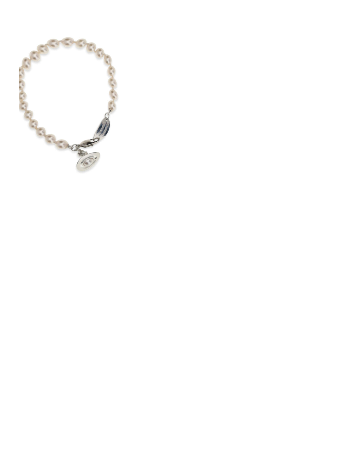 Vivienne Westwood Simonetta Pearl Bracelet - Platinum / Creamrose Pearl / White Ename