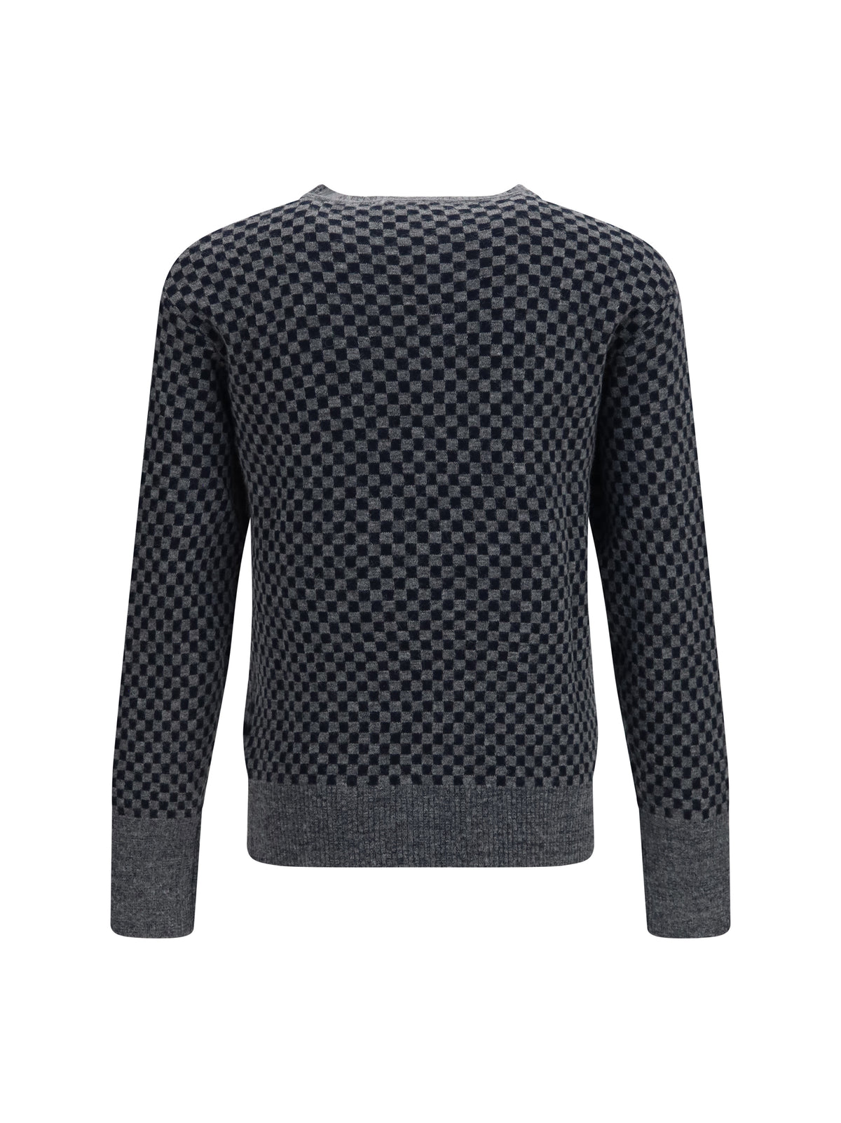 Vivienne Westwood Checkmate alpaca and cotton-blend Sweater - Grey Melange/Navy