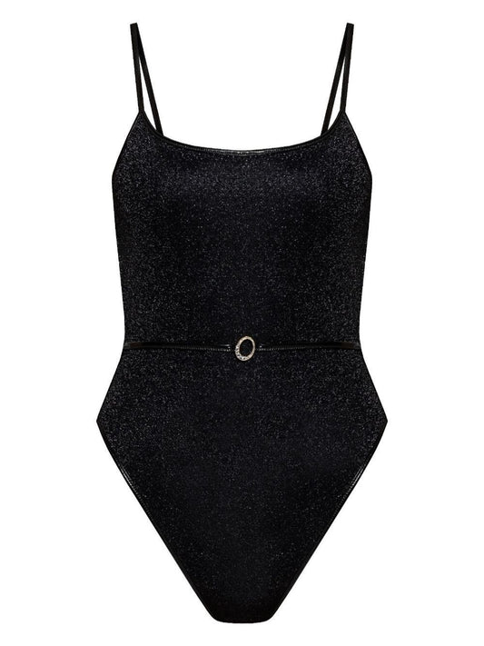 Oseree Lurex One-Piece Swimsuit - Black
