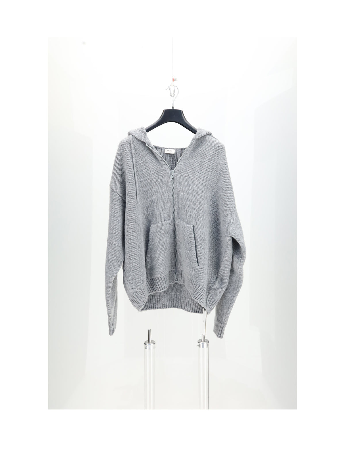 Celine HOODED CARDIGAN - Grey/Blue