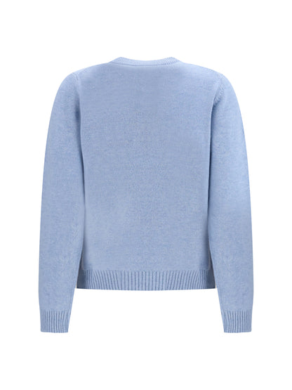 Ganni Wool graphic Sweater - Baby Blue