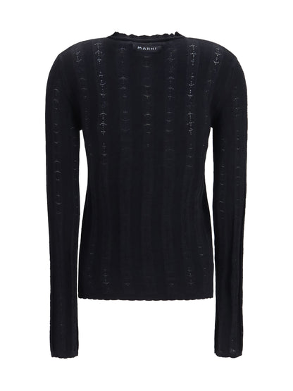 Marni Wool and silk Cardigan with bow - Black