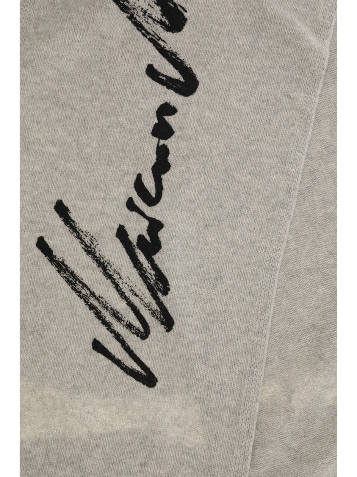 MM6 Maison Margiela Signature knitted Scarf - Grey Melange-Black Print