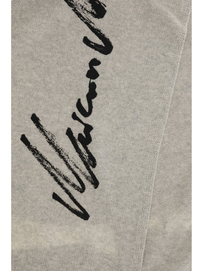 MM6 Maison Margiela Signature knitted Scarf - Grey Melange-Black Print