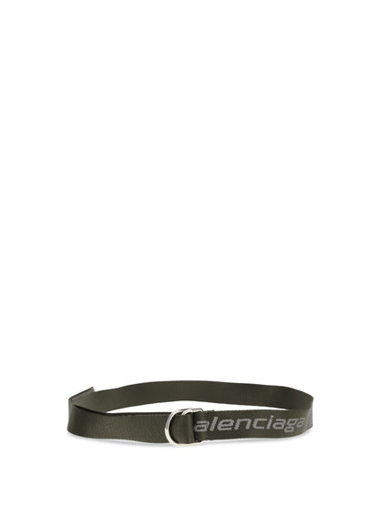 BALENCIAGA D Ring Belt in jacquard canvas