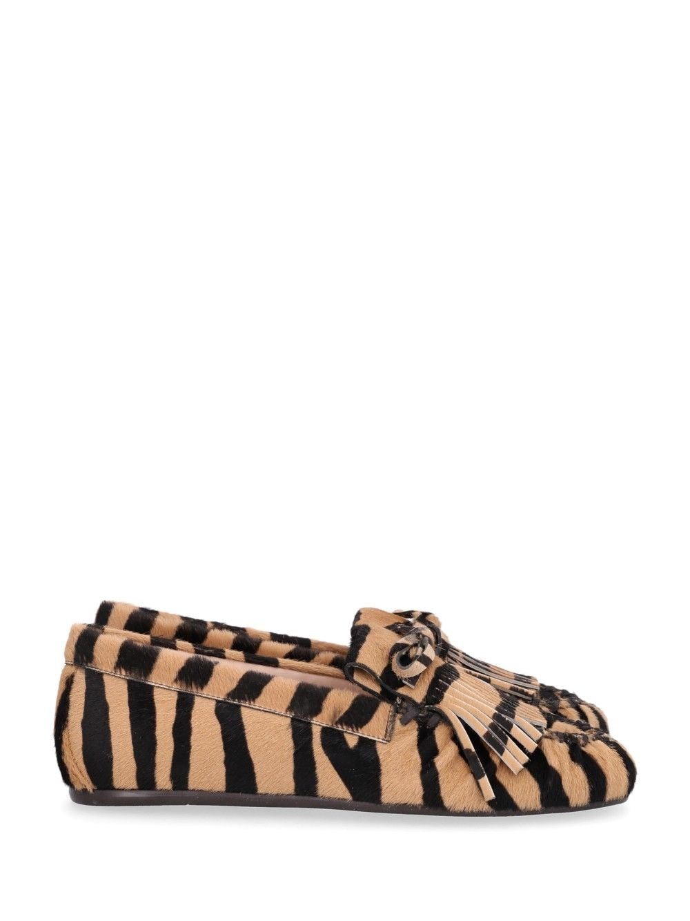 Stuart Weitzman Britt Fringed Loafer - Animal Print