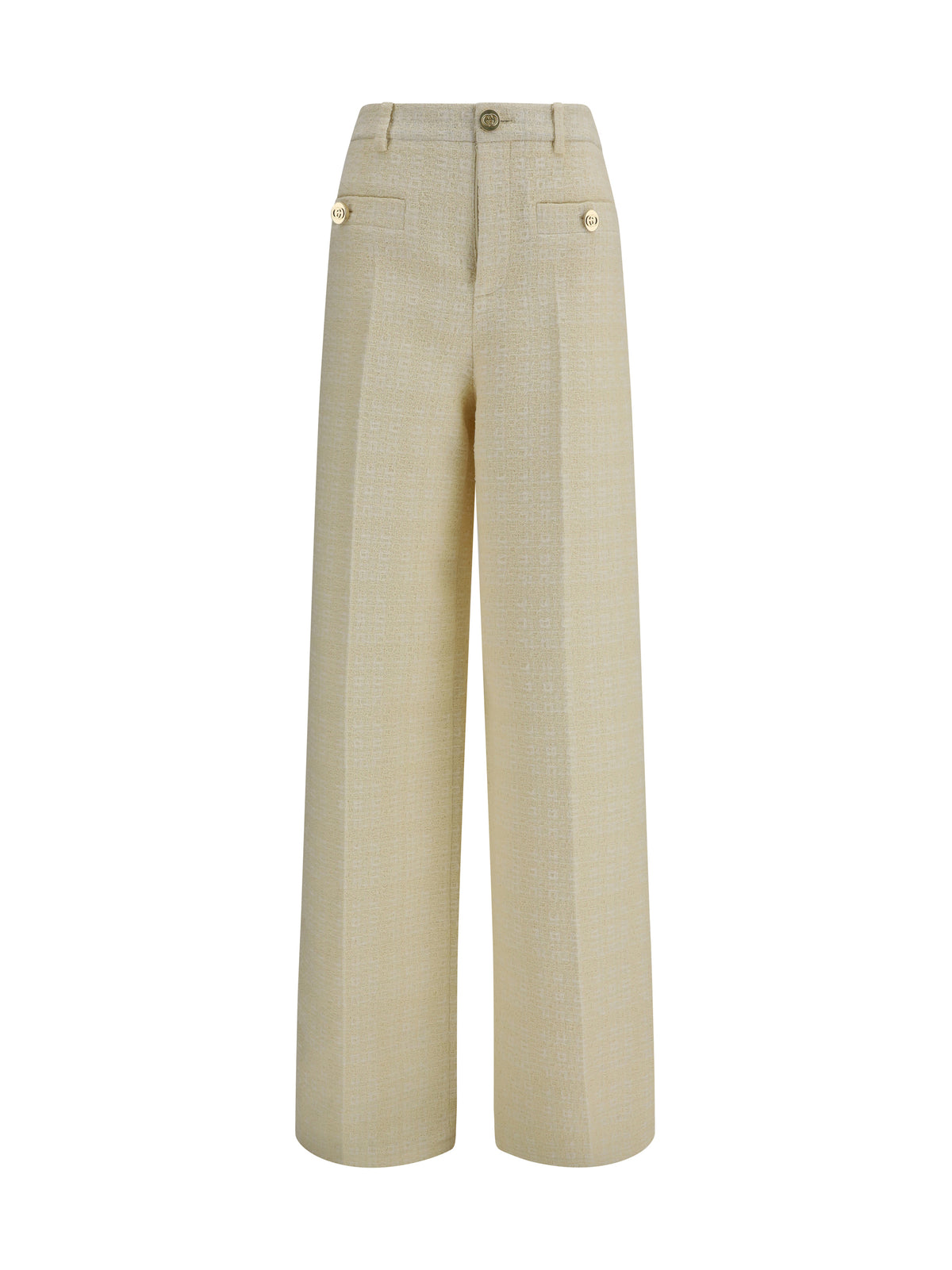 Gucci Cotton tweed check Pants - Beige/White