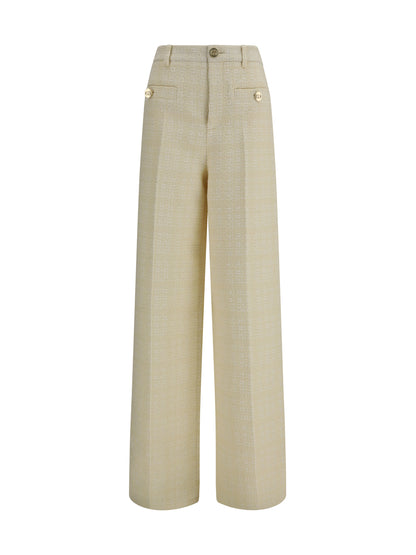 Gucci Cotton tweed check Pants - Beige/White