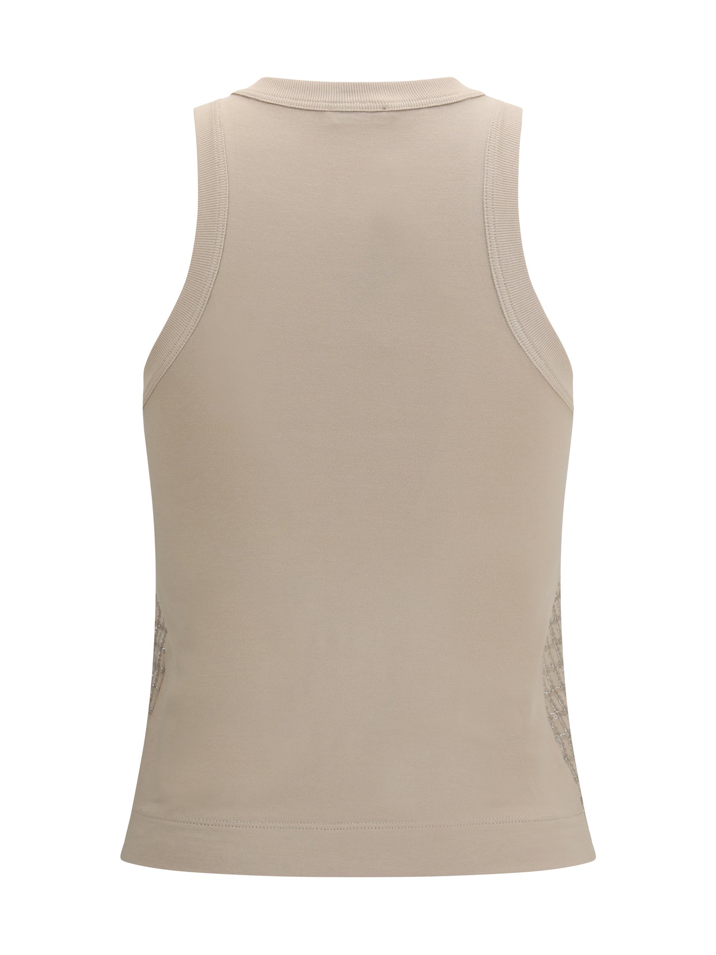 BRUNELLO CUCINELLI Top in cotton with luminous embroidery