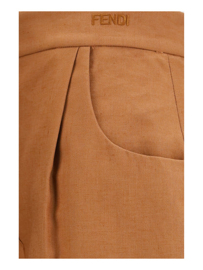 FENDI Cotton and linen balloon Pants