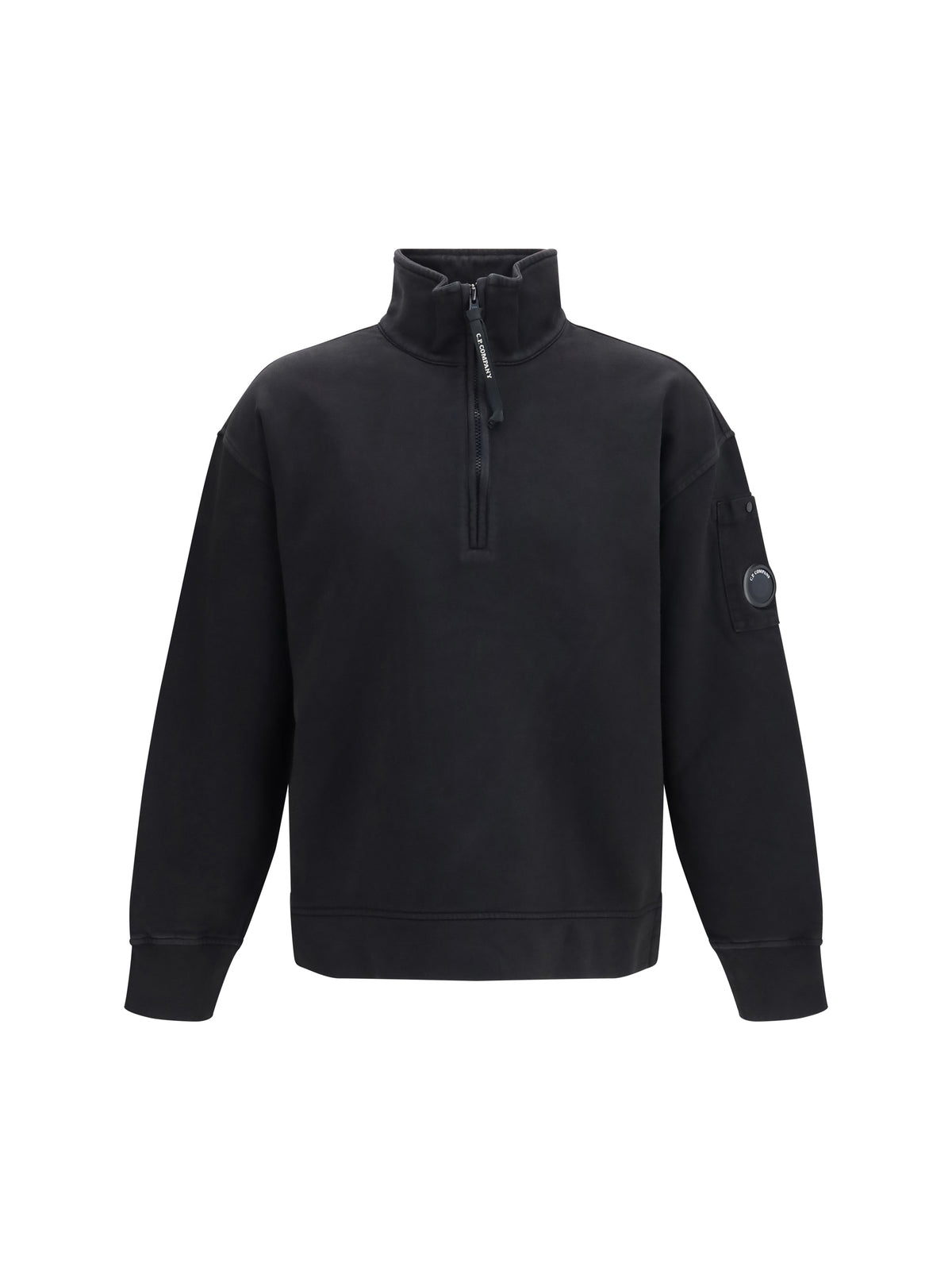 C.P. Company Brushed and sueded diagonal-weave cotton fleece Sweatshirt - Black