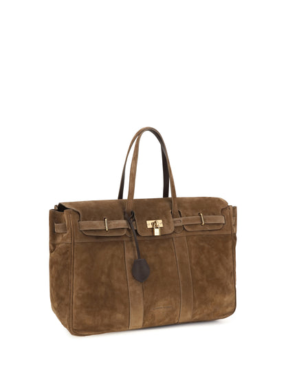 Brunello Cucinelli Explorer suede Travel Bag - Caramello