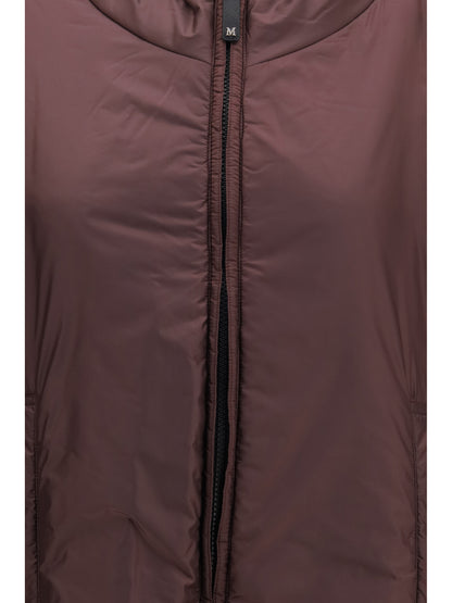 Max Mara The Cube Hooded padded Vest in water repellent canvas - New Dark Ruby
