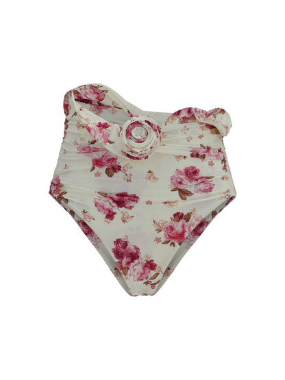Magda Butrym Shaping floral-print Bikini Bottom - Cream
