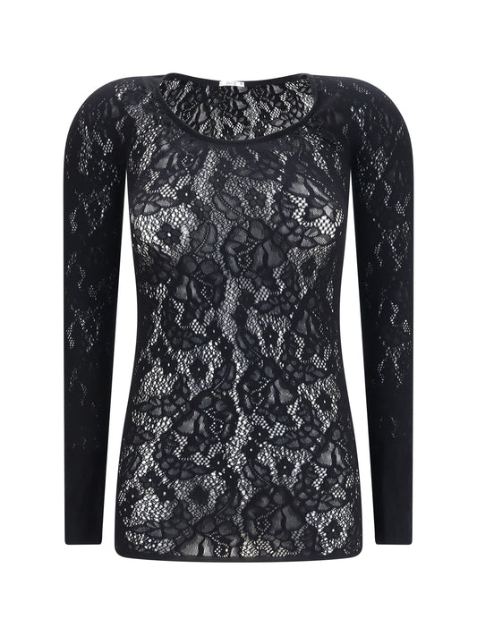Wolford Infinite Rose Net long-sleeve Top - Black
