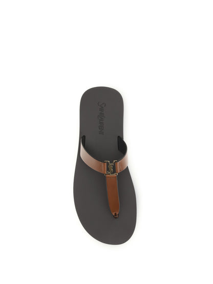 SAINT LAURENT Leather thong Sandals