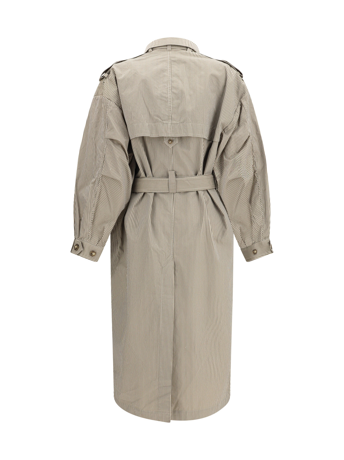 Marant Étoile Chilma striped Coat - Beige/Khaki