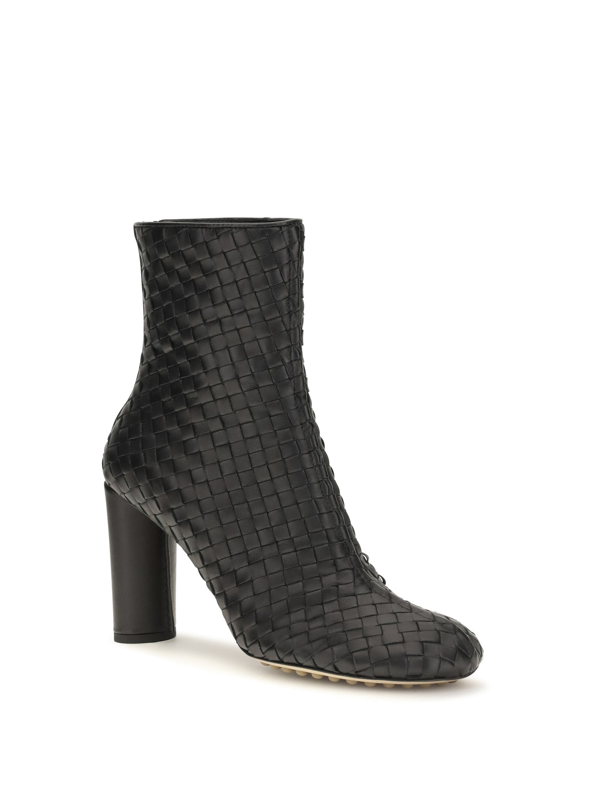 Bottega Veneta Cherry Intrecciato Ankle Boots - Black