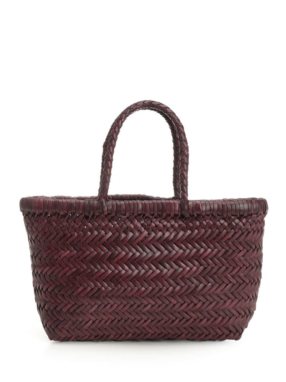 Dragon Diffusion Basket Bag "Mini Flat Gora" - Bordeaux
