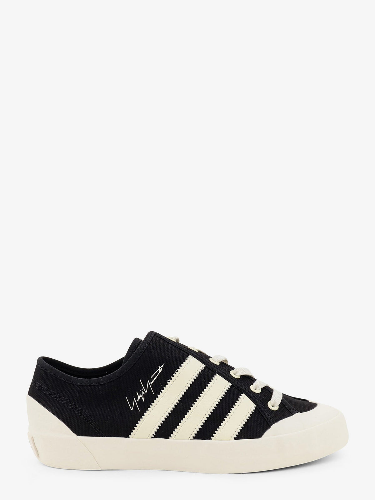 Y-3 Canvas sneakers with iconic side stripes - Black