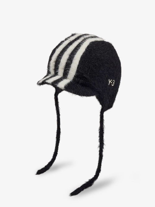 Y-3 Hat with earflaps and drawstrings - Black