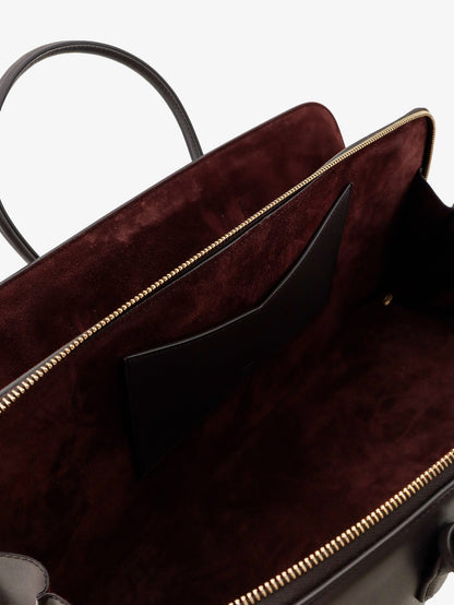 Alaia Delta Medium leather handbag - Brun Fume