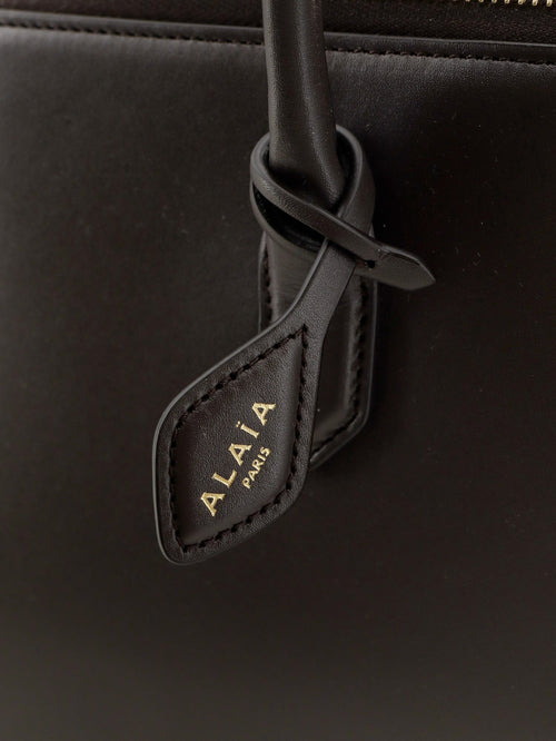 Alaia Delta Medium leather handbag - Brun Fume