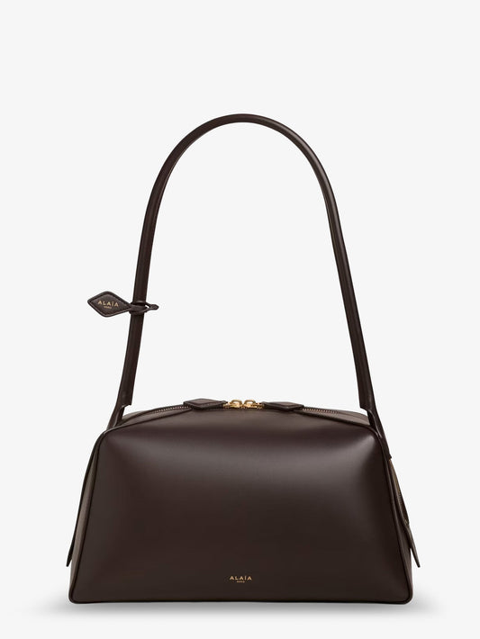 Alaia Bouledogue leather shoulder bag - Brun Fume