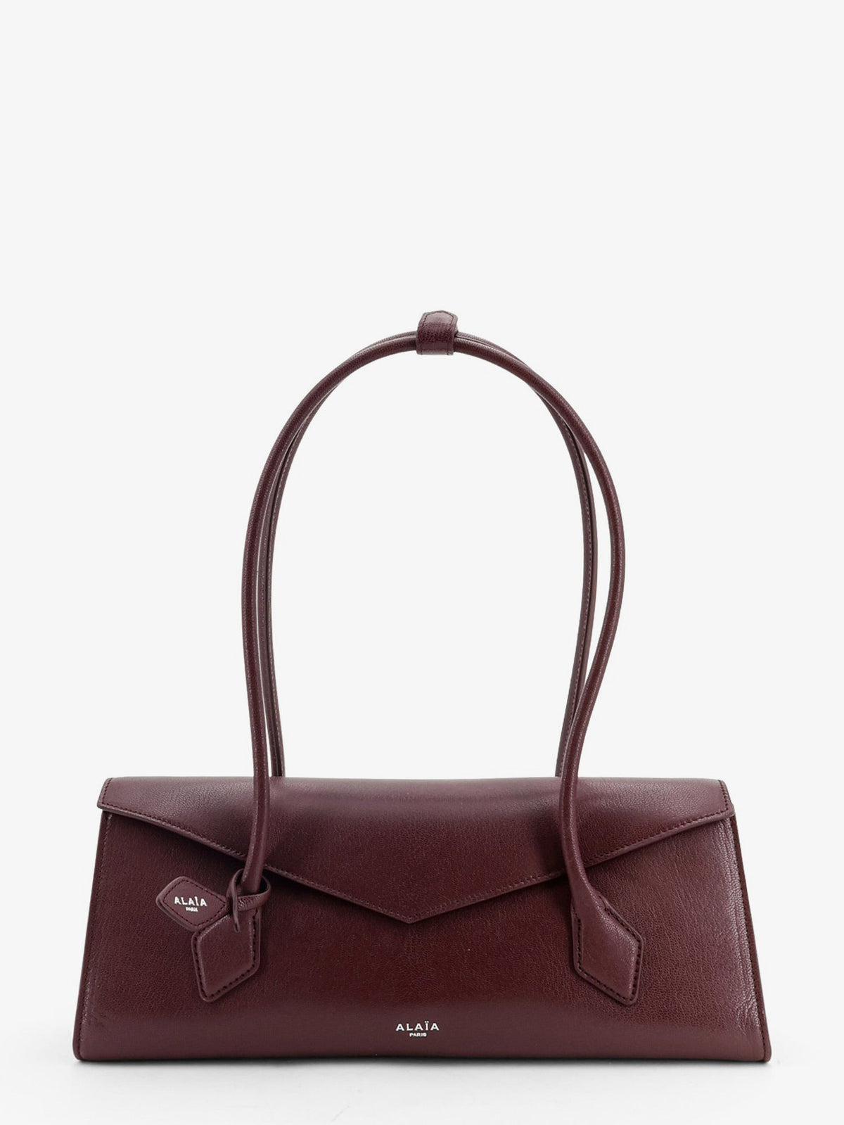 Alaia Le Teckel Flap leather handbag - Rougegrenat