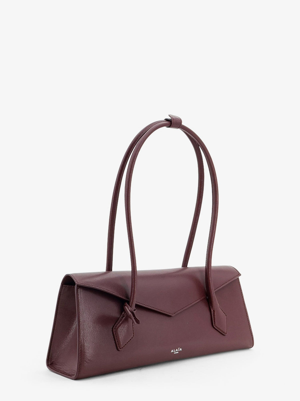 Alaia Le Teckel Flap leather handbag - Rougegrenat