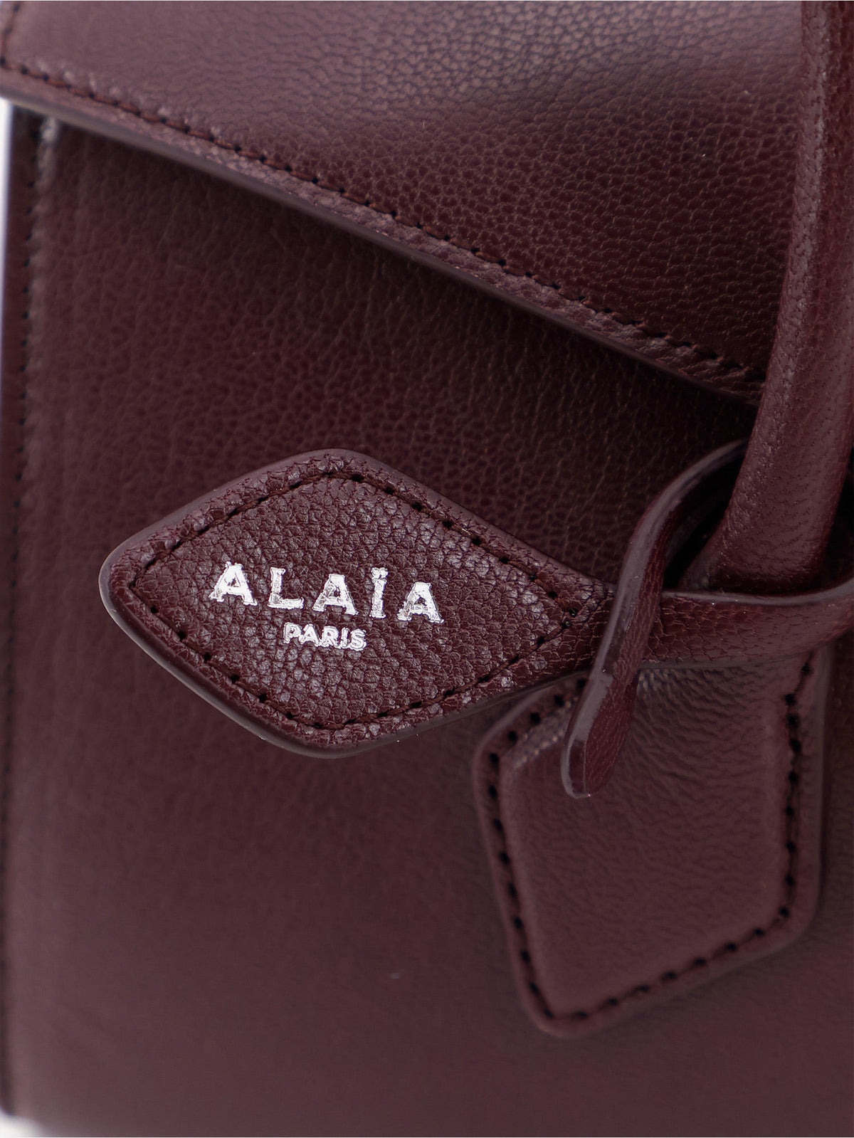 Alaia Le Teckel Flap leather handbag - Rougegrenat