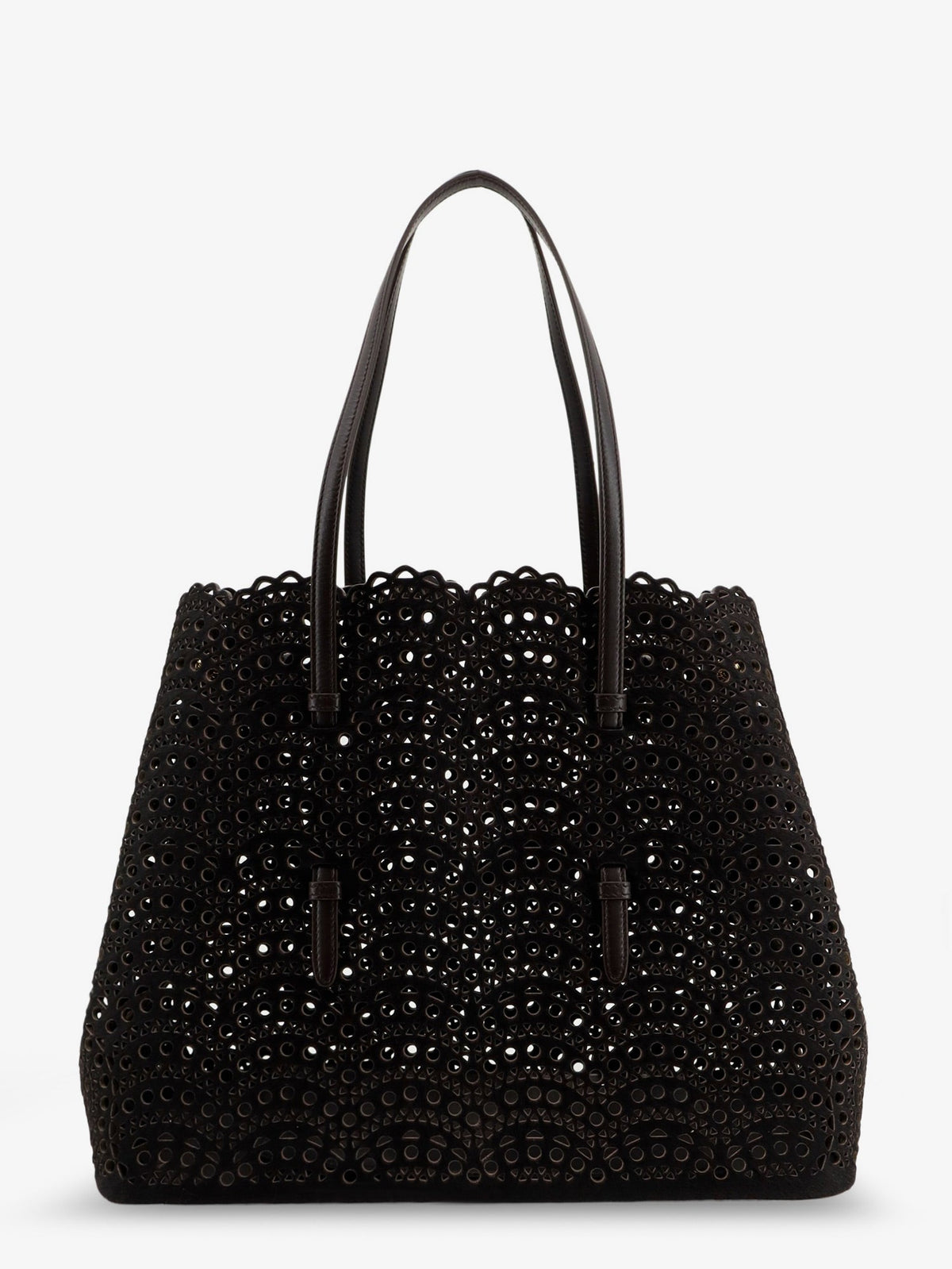 Alaïa Mina hair-calf handbag - Chocolat