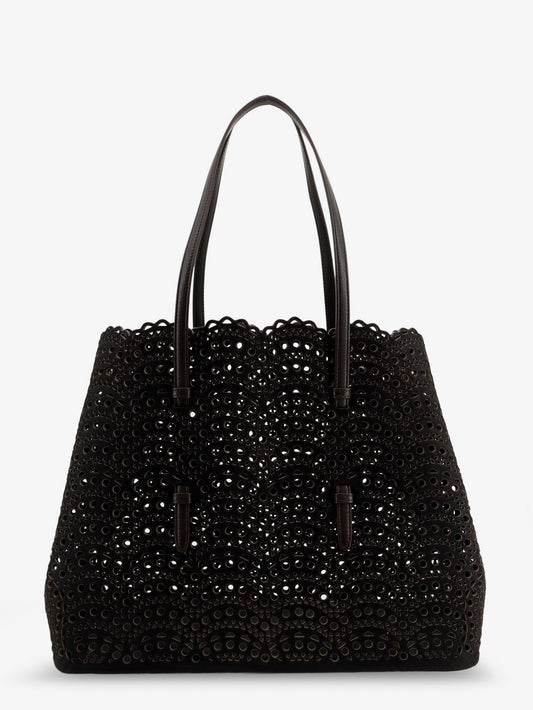 Alaïa Mina hair-calf handbag - Chocolat