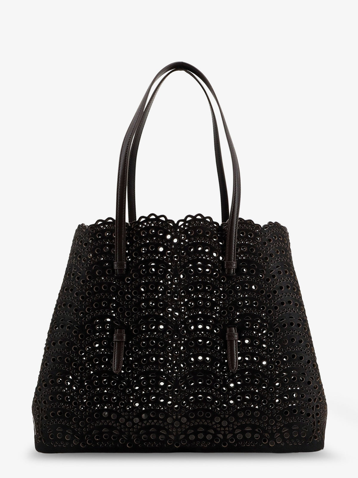 Alaïa Mina hair-calf handbag - Chocolat