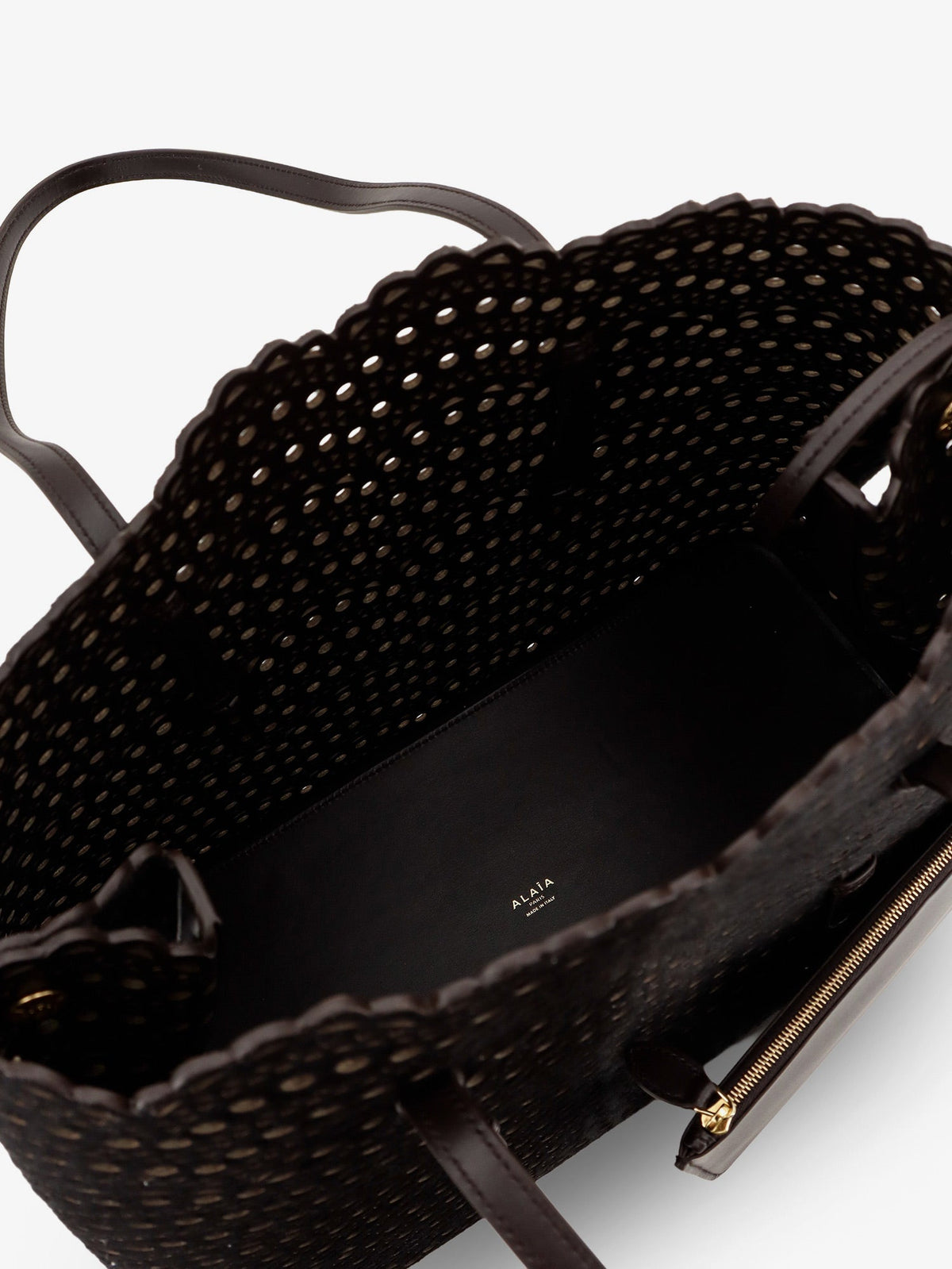 Alaïa Mina hair-calf handbag - Chocolat