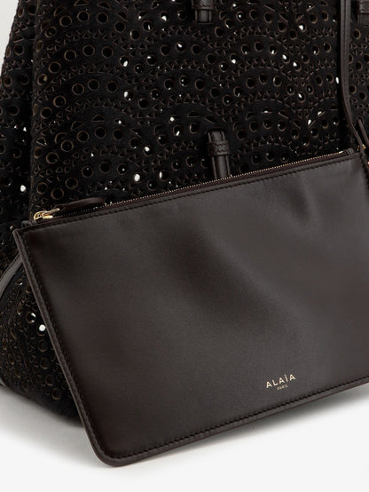 Alaïa Mina hair-calf handbag - Chocolat