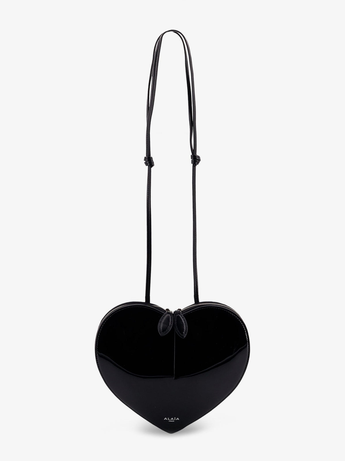 Alaia Le Coeur patent leather crossbody bag - Noir
