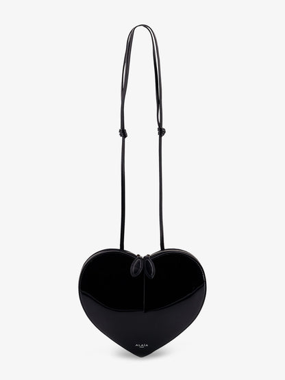 Alaia Le Coeur patent leather crossbody bag - Noir