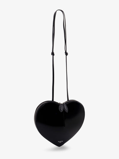 Alaia Le Coeur patent leather crossbody bag - Noir