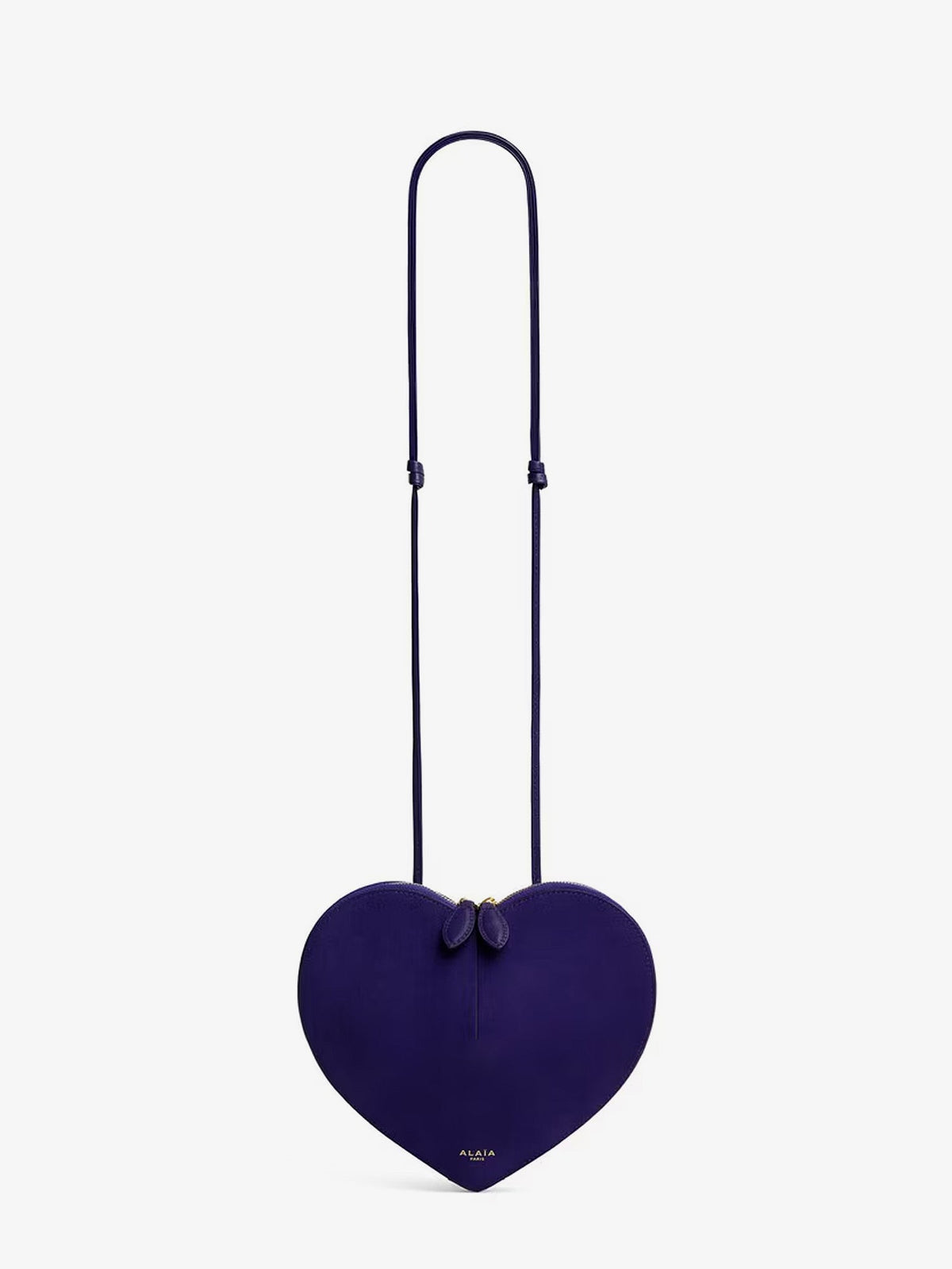 Alaia Le Coeur suede crossbody bag - Iris