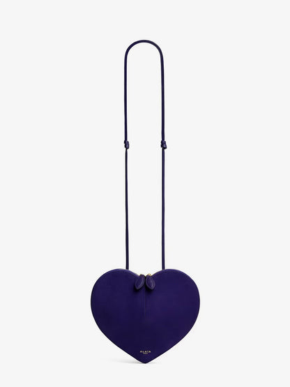 Alaia Le Coeur suede crossbody bag - Iris