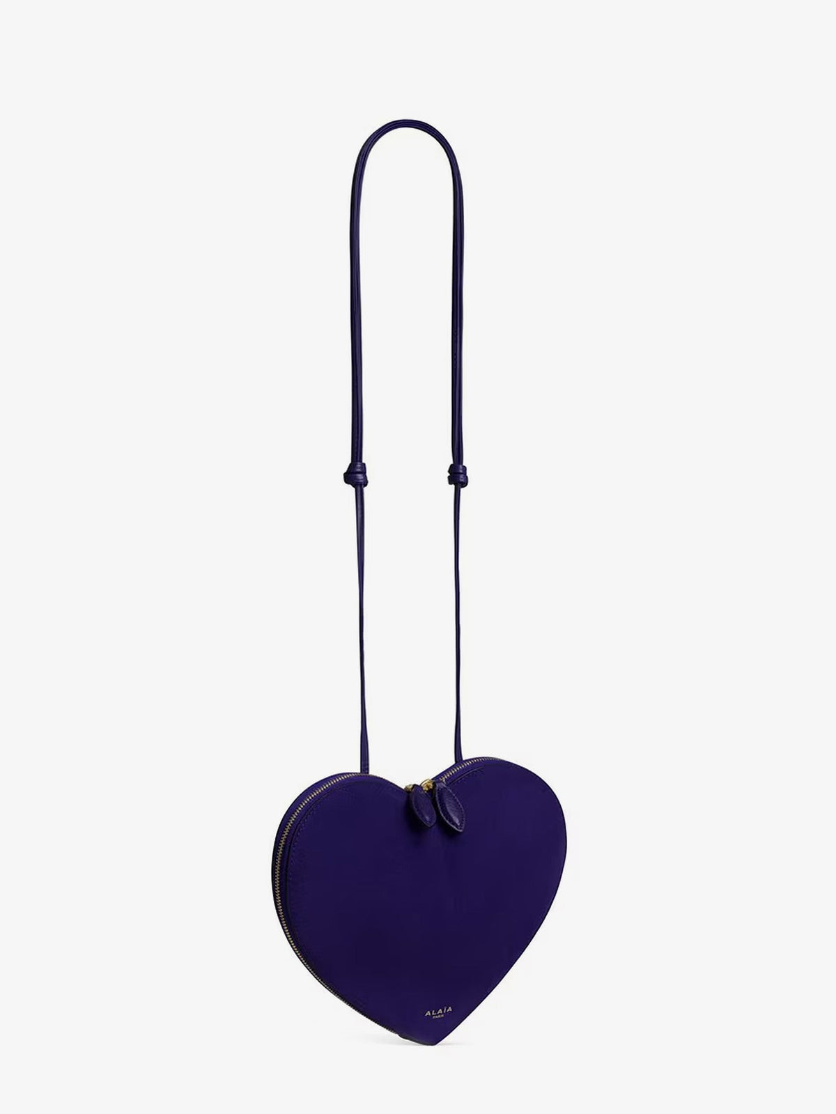 Alaia Le Coeur suede crossbody bag - Iris